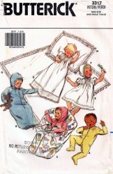 3317 BABY CHRISTENING SET,JUMPSUIT,BONNET,BLANKET PATTERN